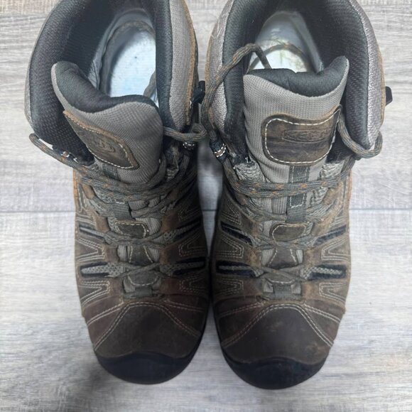 Keen Flint II Brown Leather Utility Boots Men's Size 9.5 - Picture 2 of 7